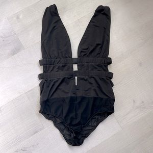 Body suit with mesh bottom- medium